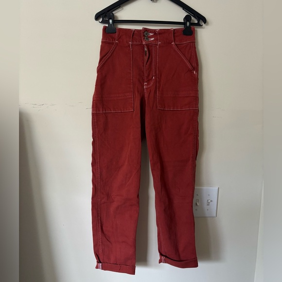 Hollister Ultra High Rise Mom Jean - Red - Picture 1 of 6